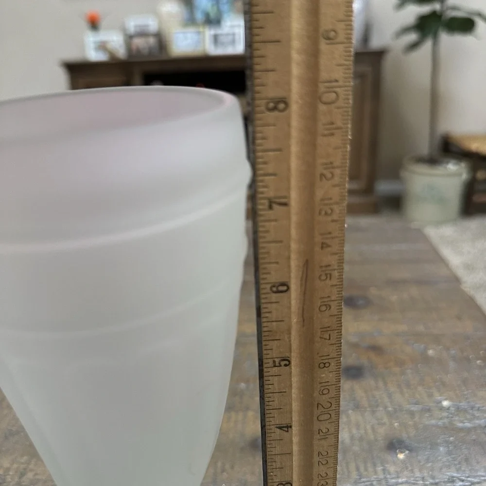 Set of 4 Frosted Glass Viking Horn Goblets Footed‎ Medieval Barware 8
